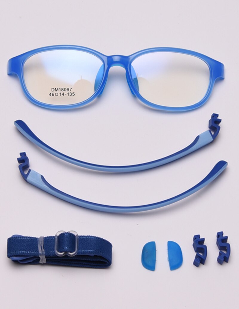 Peekaboo silicone square glasses for kids TR90 frame blue pink girl optical glasses frame for children accessories for students: dark blue frame