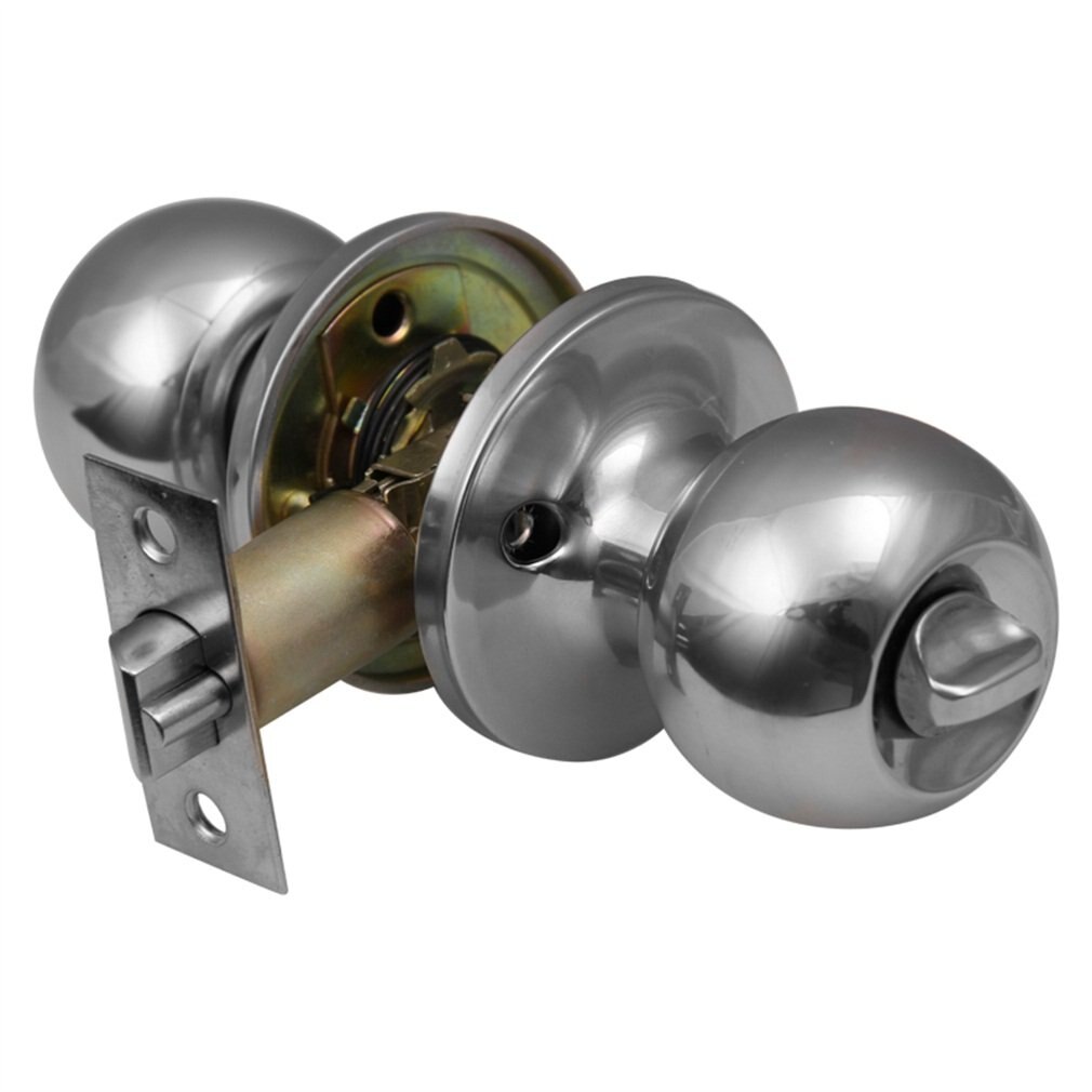 Adjustable Latch 33-57mm Brushed Chrome Door Handle Handles Locks Latch Latchs Knobs SET Stainless Steel & Copper for Passage