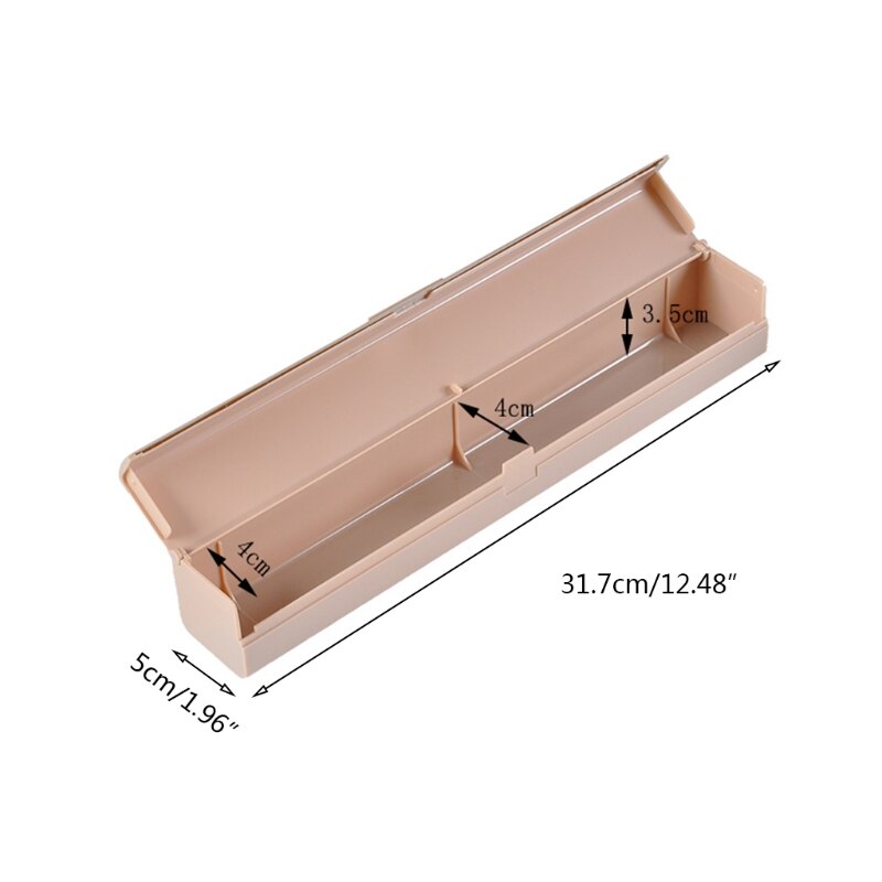 Rectangle Cling Wrap Storage Box with Cutter Plastic Wrap Dispenser Roll Case Preservative Film Dispenser Box