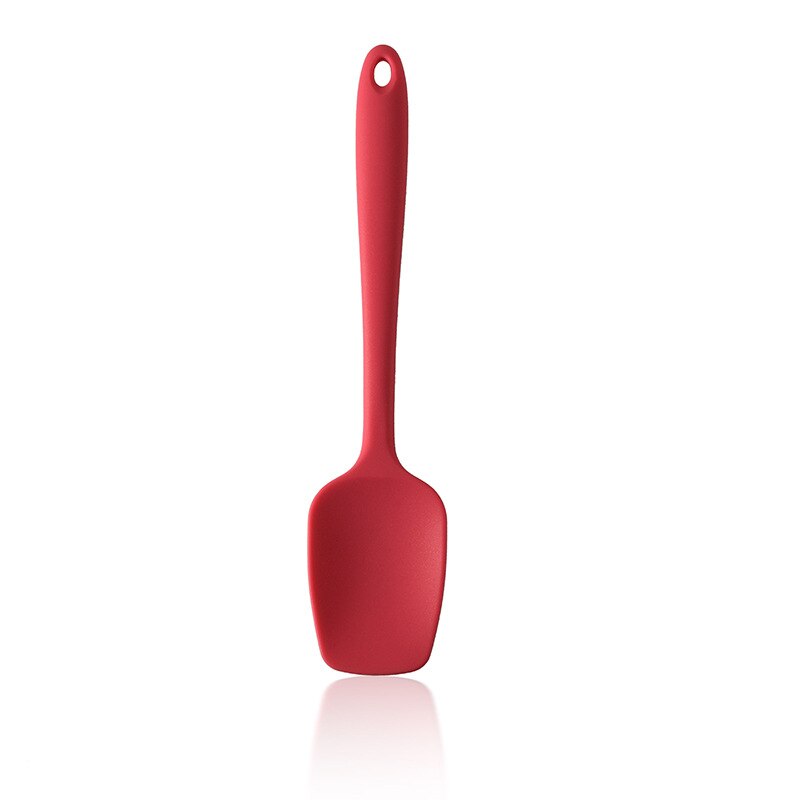 Food Grade Silicone Spatula Spoon Scraper Heat-Resistant Flexible Baking Mixing Spoon Buttter Ice Cream Scoop Kitchen Tools: Red