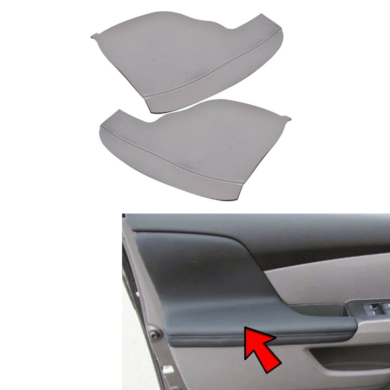 2 Stks/set Deur Armsteun Vervanging Cover Leather Deur Panel Armsteun Cover Skin Voor Honda Odyssey Grijs