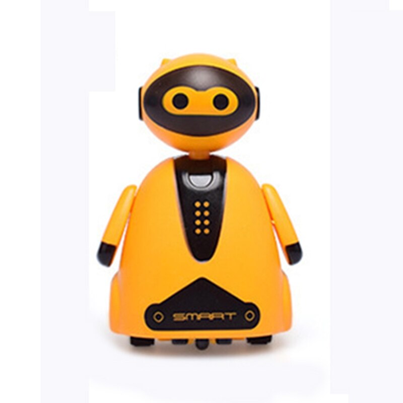 Induktive Elektrische Roboter mit LED Licht Auto-Induktion Auto Folgen Schwarz Linie Spielzeug: Orange