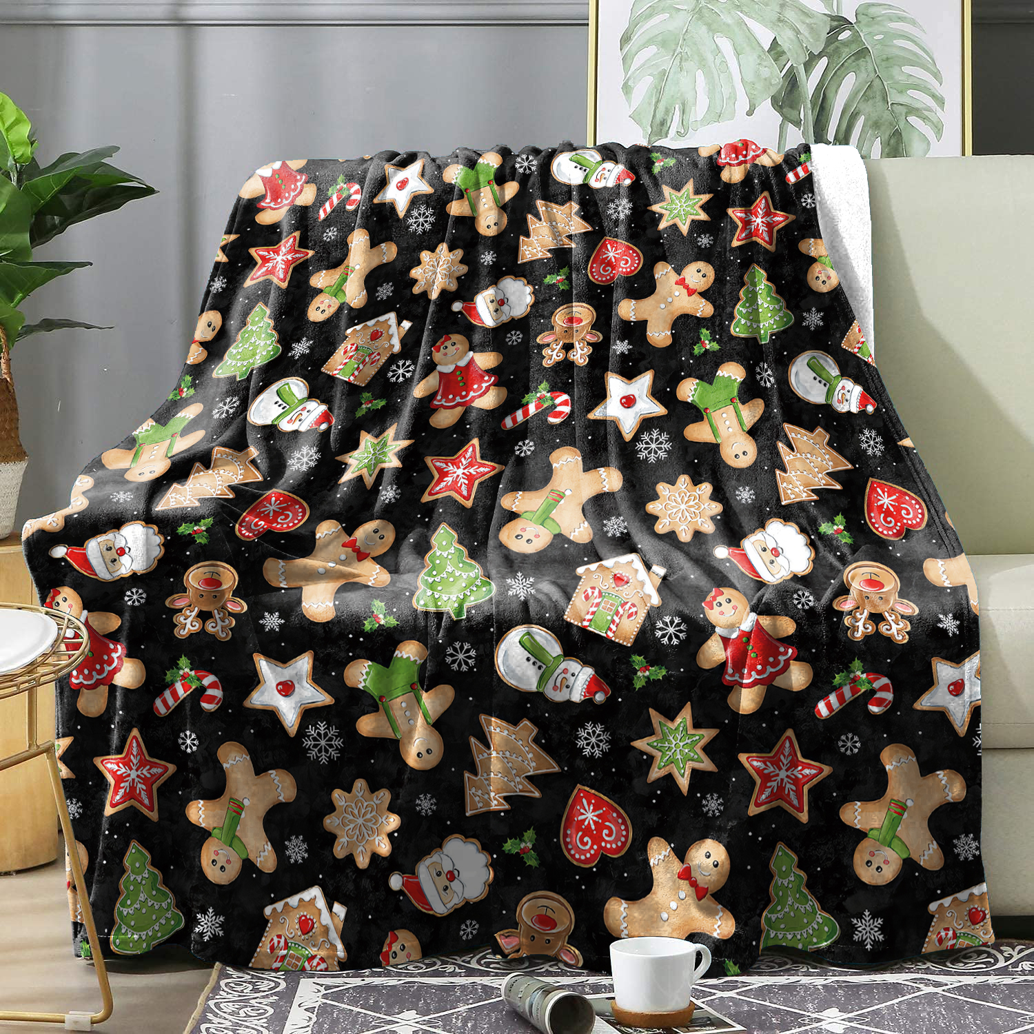 Couverture à motif d'épissage de Noël pour lit et chat, jeté de glouton , couverture décorative pour la maison, de , hiver