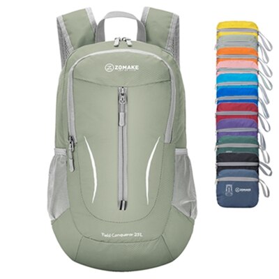 25L ZOMAKE Lightweight Packable Backpack Water Resistant Hiking Daypack, Small Travel Backpack for Women Men: grey