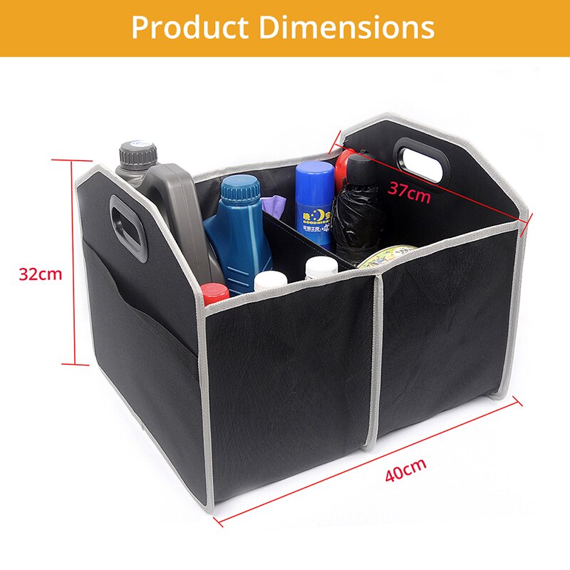 Car Trunk Storage Organizer Foldable High Capacity Storage Box For Universal Cars