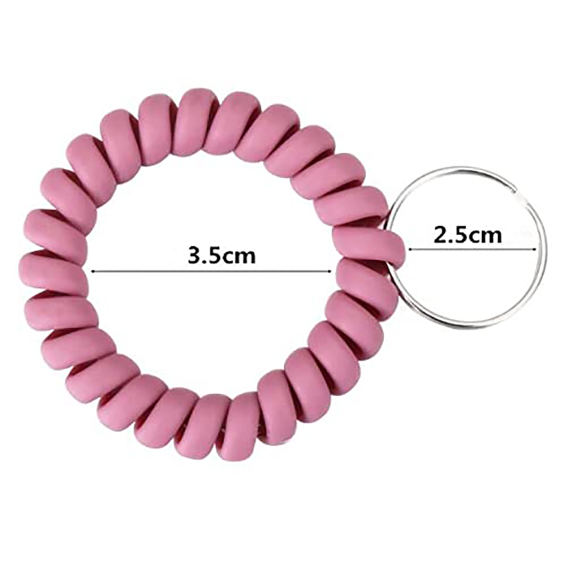 Pulsera elástica, llavero con resorte, pulsera en espiral Flexible, soporte para llaves para gimnasio, piscina, tarjeta de identificación, deportes