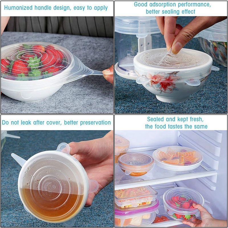 12 pcs Silicone Lid Stretch Reusable Lids Expandab... – Grandado