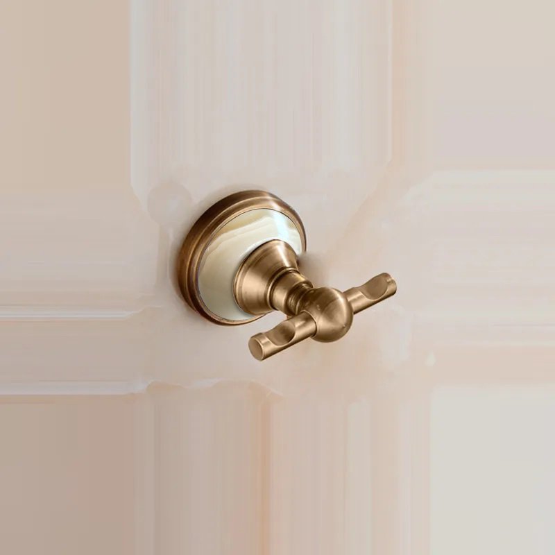 Antique Brushed Solid Brass Bathroom Accessories Sets European jade base Bathroom Hardware Sets Retro Bathroom Products: green