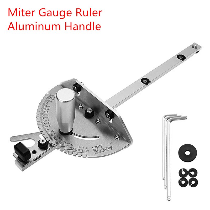 450mm Angle Miter Gauge Sawing Assembly Ruler Box Joint Jig Track Stop Limit Profile Fence Woodworking Tools Table Saw Router: Aluminum Handle