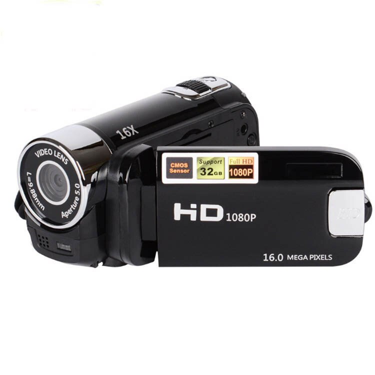 Digital camcorder 720P Full HD 16MP DV Camcorder Digital Video Camera 270 degree Rotation Screen 16X Night Shoot Zoom: Black 