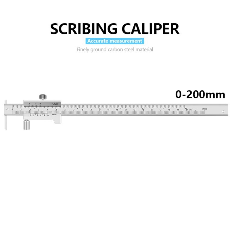 Caliper Marking Vernier Caliper 0-200Mm 0.05Mm Stainless Steel Parallel Marking Vernier Marking Gauge Measuring Tool
