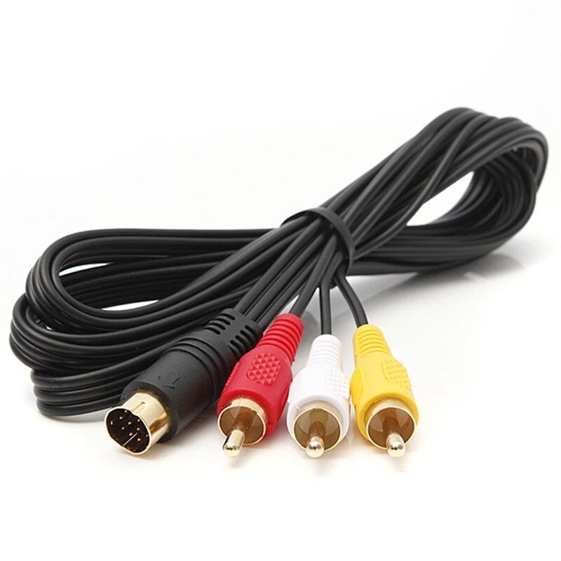 1.8M 6ft Audio Video Av Kabel Gold Plating/Nickle Plating Plug Voor Sega Saturn A/V rca Connection Cord
