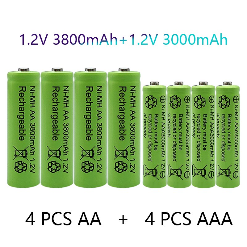 1.2v aa 3800 mah ni-mh- -mh 1.2 v + 3000 -batterie