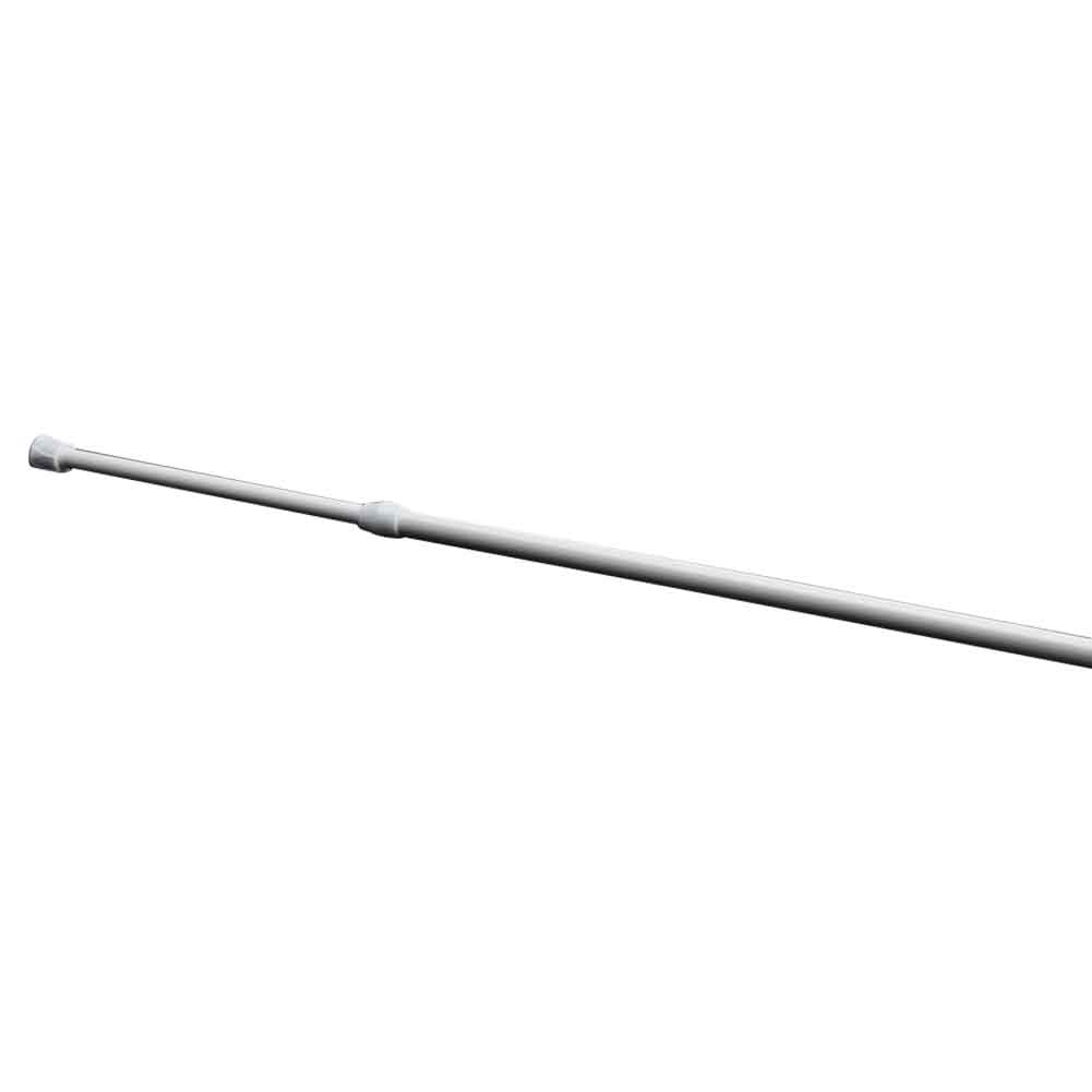 Adjustable Spring Loaded Bathroom Shower Curtain Rod Tension Extendable Telescopic Poles Rail Hanger White