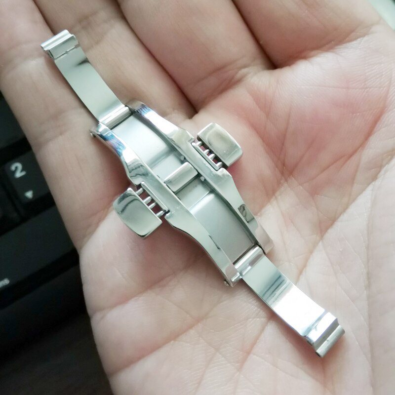 6mm 316L Metal Watch Band Buckle 6mm Watchband Strap Silver Stainless Steel Clasp Butterfly Button Accessories