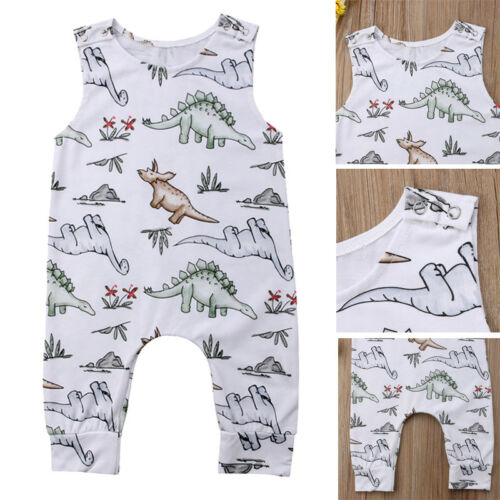 Sommer Nette Neugeborene Baby Junge Mädchen unisex Kleidung ärmellos Dinosaurier Strampler Gesamt Outfits