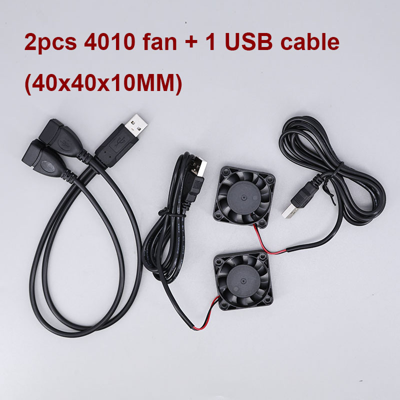 Dual 40mm 50mm 60mm 80mm 90mm 120mm DC 5V Powered USB Fans with 2 in 1 USB Cable for AV Receiver DVR Cooling E: Brown