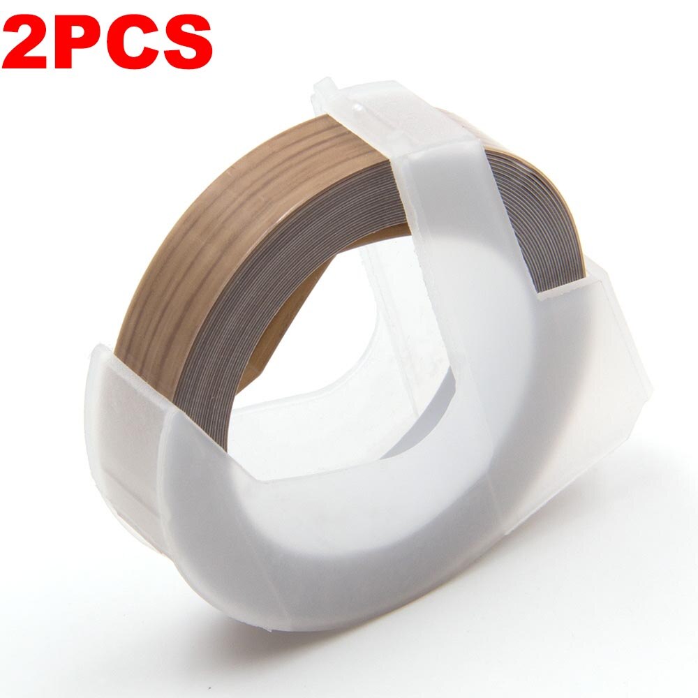 Absonic 2PK 9mm 3D Embossing PVC Label Tapes Compatible Dymo 1610 1880 12965 Manual Label printers for Motex E101 Label Makers: White on Wood