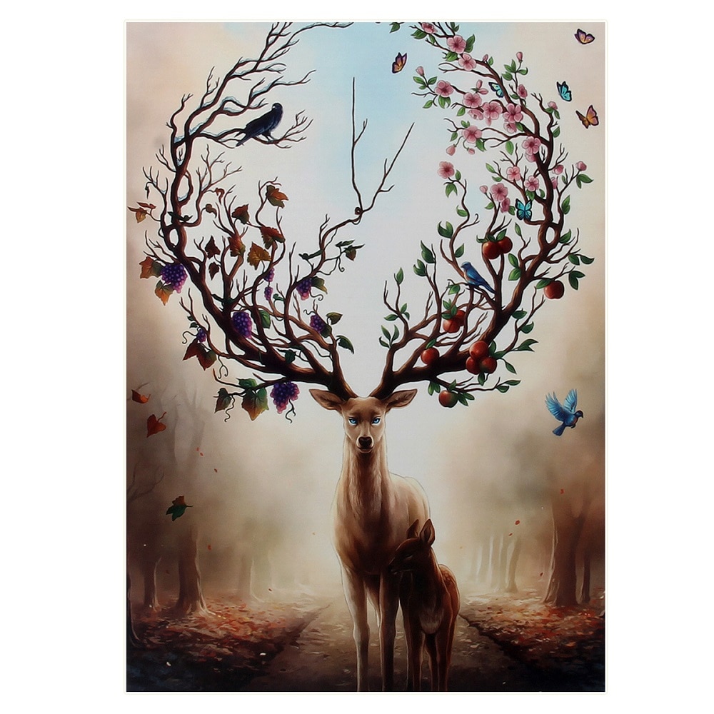 Jigsaw Puzzles 1000 Piece Puzzles for Adult Kids Educational Intellectual Decompressing Fun Family Game-Deer