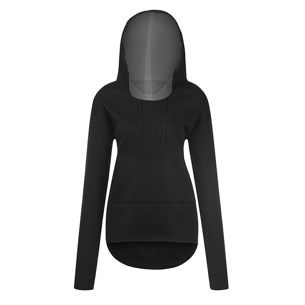 Escudo con capucha sudadera asimétrica de forro polar de cara completa que cubre la cremallera superior para sudaderas con capucha sudadera de manga larga calidez básica de invierno: M