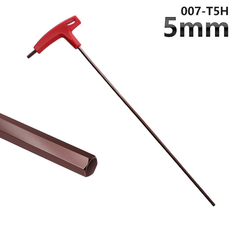 Extra lång typ sexkantnycklar set 3/4/5/6/8mm insexnycklar handverktyg sexkant set t handtag platt skiftnyckel reparationsverktyg nycklar för reparationsbil: 5mm