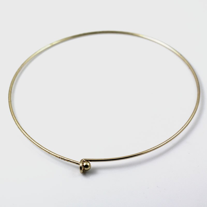 Beadsnice dames sieraden messing ketting binnendiameter 122mm buitendiameter 125mm 2mm dikke kraal 6mm nikkelvrij loodveilig  id8821: 14k goud
