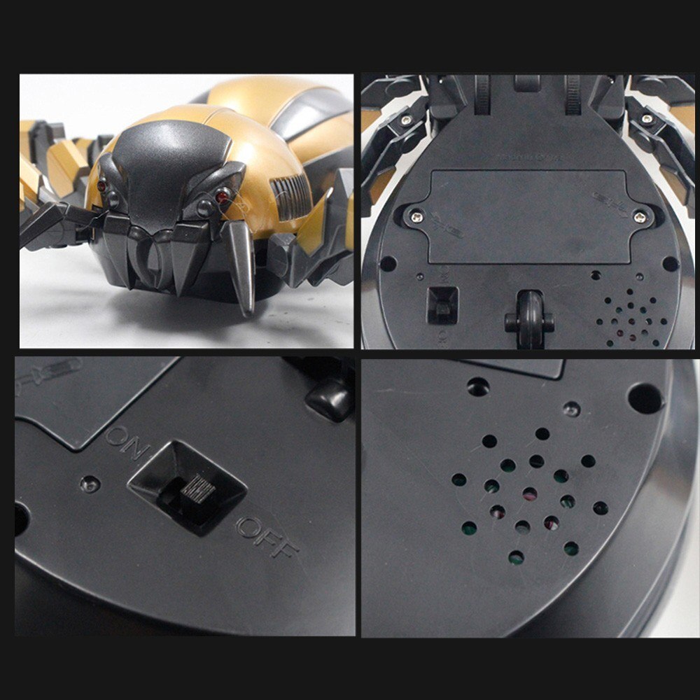 Araignée mécanique à télécommande infrarouge d'or de Simulation élevée avec l'araignée mécanique de télécommande LED avec le LED