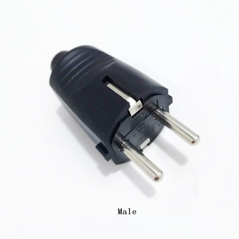 Europeisk euro tyskland standard skjøteledning tilkoblingsplugg hann-hun-rumpe-plugger 16a 4.8mm ac-strømadapter sette sammen plugg: Hann