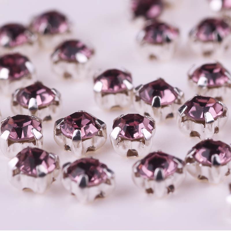 100 stk sten/strass krystal rhinsten glas syet rhinsten til tøj syet på rhinsten på tøj flatback rhinestone: Ti -tz0095