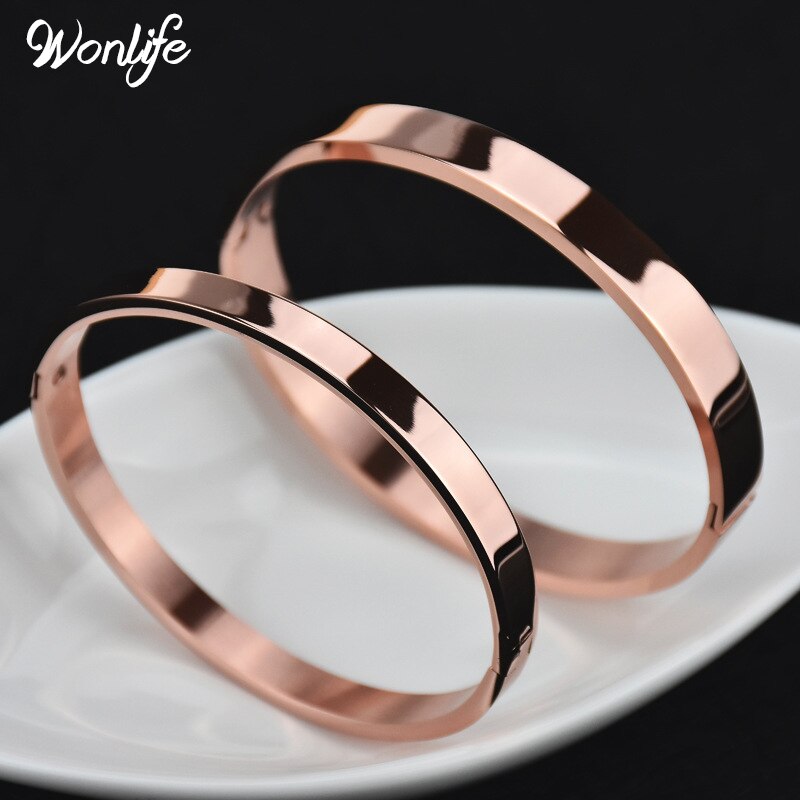 Wonlife Semplice Liscio Dei Monili di Coppia in Acciaio Inox Mutil-colore amante Pianura Bracciali e Braccialetti per le Donne Degli Uomini Regalo