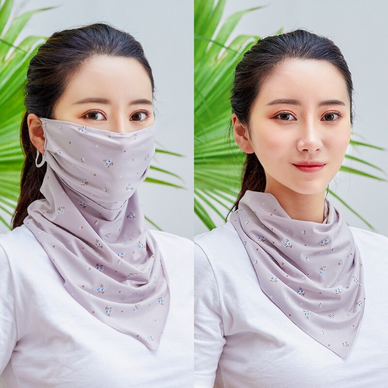 neue Seide Schal Maske Halstuch Sonnenschutz Magie Schals Nacken wickelt Schal Maske Schal Frauen: grau