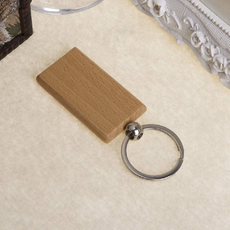 50 tomme tre nøkkelring rektangulær gravering nøkkel id kan graveres diy