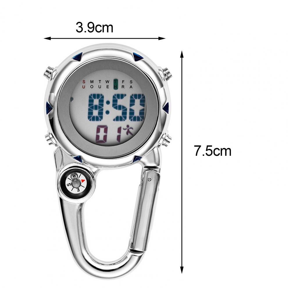 Digital mosquetón Clip de relojes luminosa Anti-arañazos precisa mochila cinturón al aire libre Brújula de deporte en el reloj para escalada al aire libre