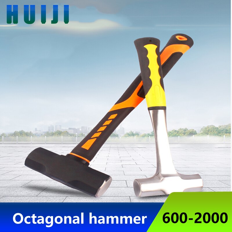 Pure steel octagonal hammer with a hammer and iron hammer to smash the wall with a solid piece of sledgehammer heavy hand hammer