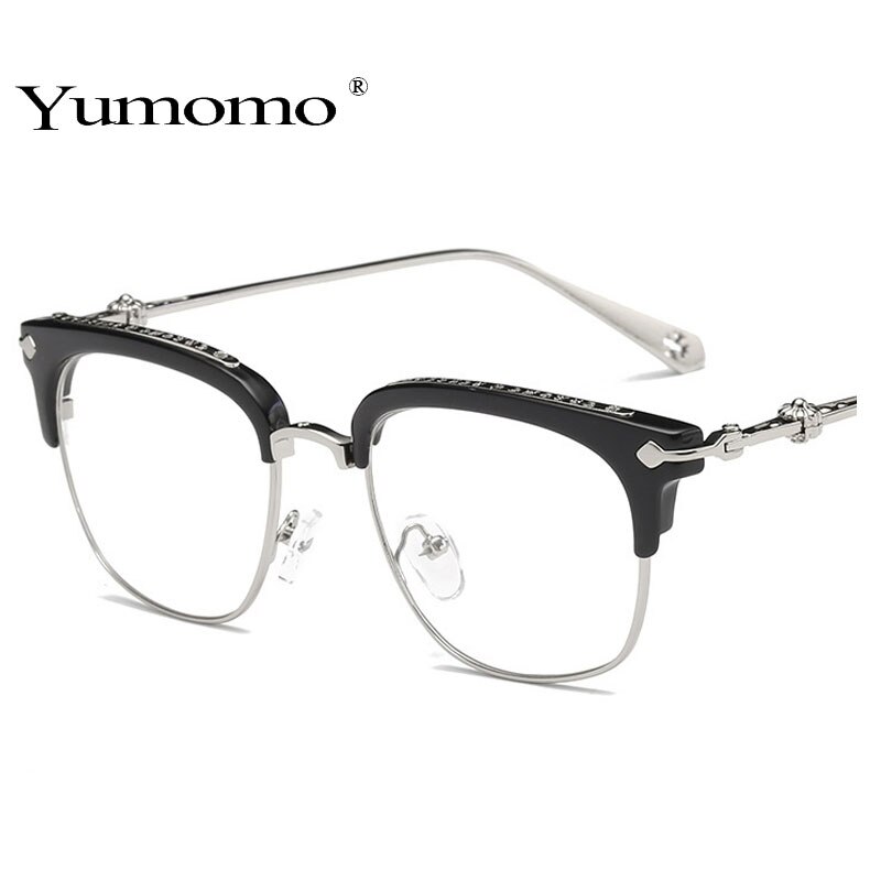 Retro Classic Clear Frames Glasses Men Women Eyeglasses Vintage Half Metal Eyewear Frame