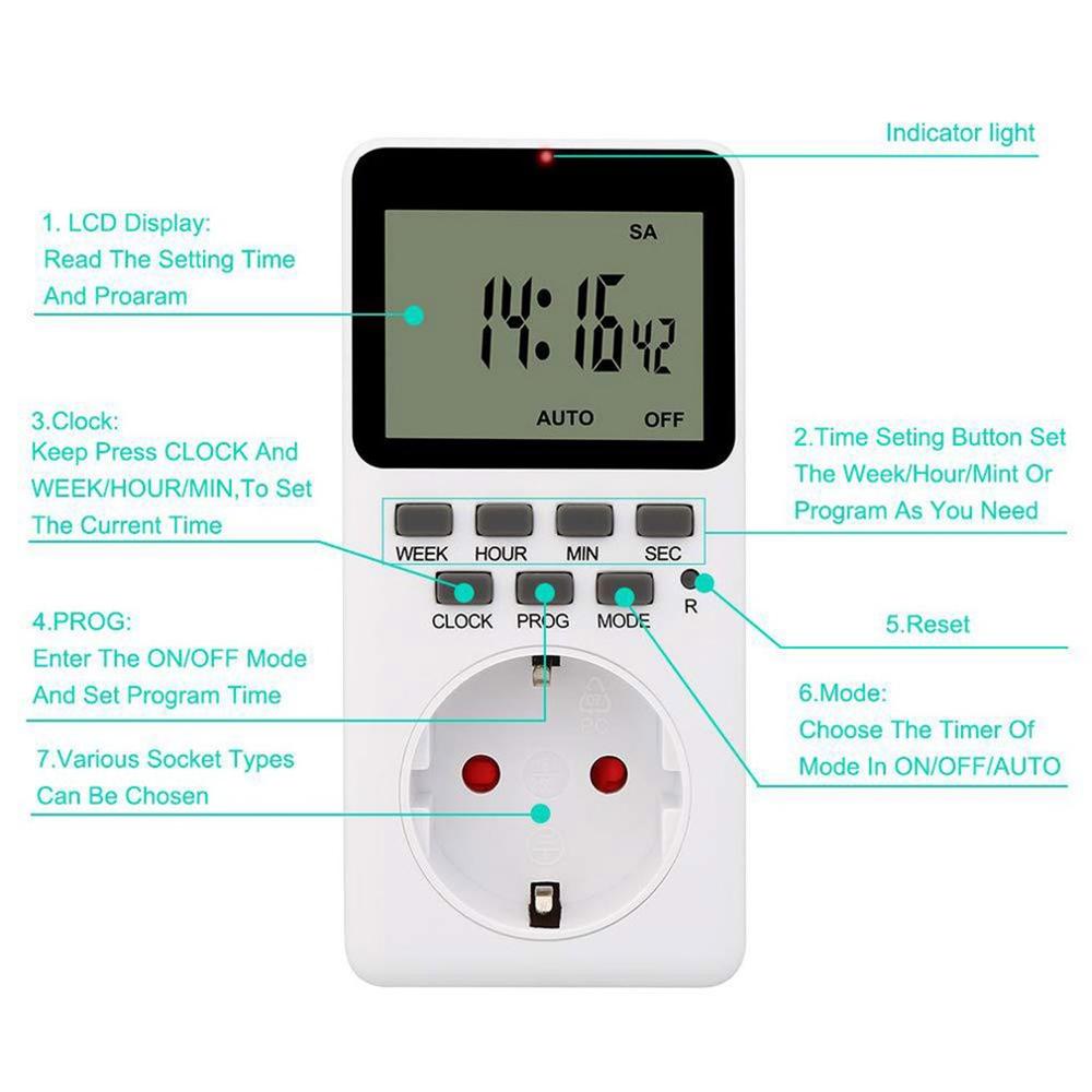 Intelligente Digitale Display Socket Timing Schakelaar Huishouden Timing Socket Smart Socket Elektronische Digitale Timer