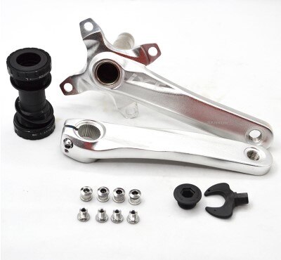 IXF – pédalier de vtt 104BCD, bras de pédalier intégré en alliage d&#39;aluminium ultraléger de 170mm avec support de pédalier BB: Silver With BB