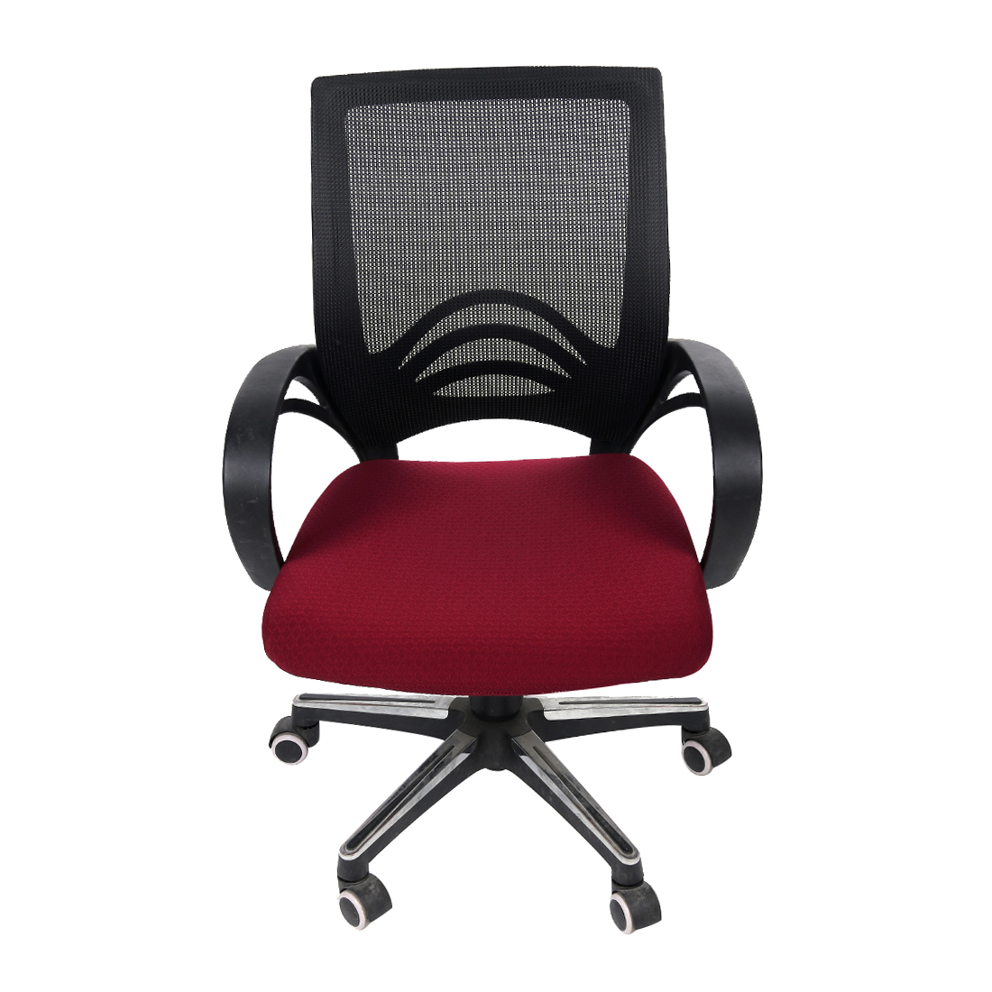 Housse de chaise élastique | Couleur unie, housse extensible pour cuisine bureau, protection de siège, étui pour salle à manger et ordinateur salon: Red / L