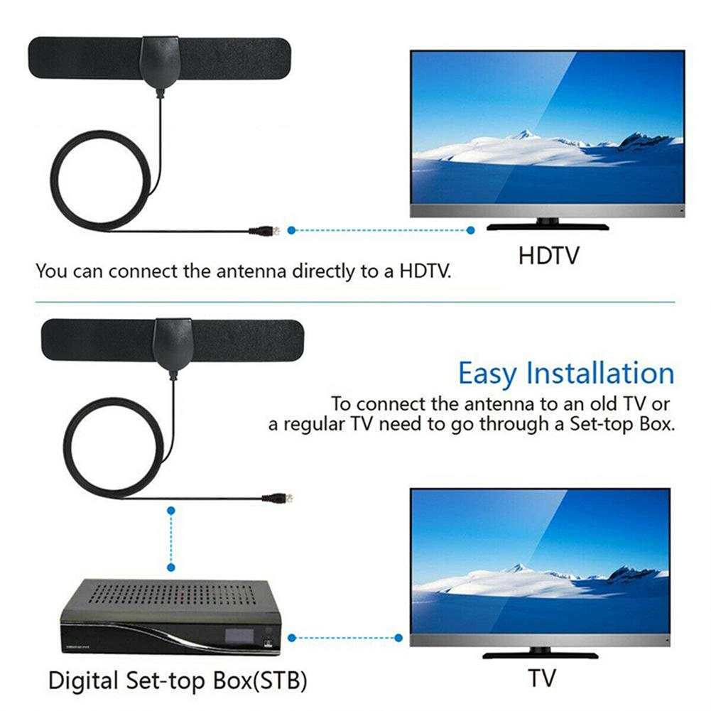 Antena de tv digital vhf uhf 50milhas, televisão 1080p, amplificador receptor de sinal hdtv compatível com 720p 1080i 1080p/atsc