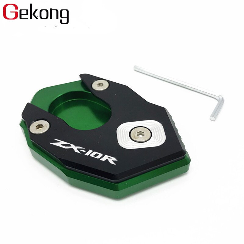 Adapté Pour KAWASAKI ZX6R ZX10R ZX 10R ZX 6R Moto CNC Béquille Latérale Pied Agrandisseur Béquille Latérale Agrandir Béquille: Black Green-ZX10R