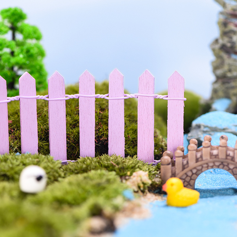 Kleine Zaun Handwerk Micro Landschaft Farbe Holz Bonsai Sukkulenten Mini Zaun Dekoration Garten Environmentaly Schutz: Rosa