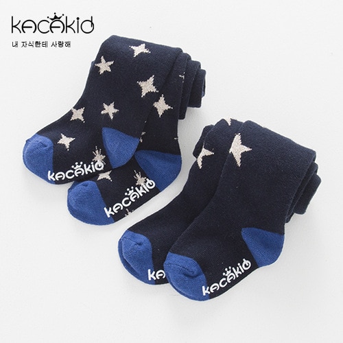 Kacakid barn strumpbyxor söta stjärnor mönster unisex baby barn strumpbyxor bomull anti-halk flicka pojke barn strumpor  ka1170
