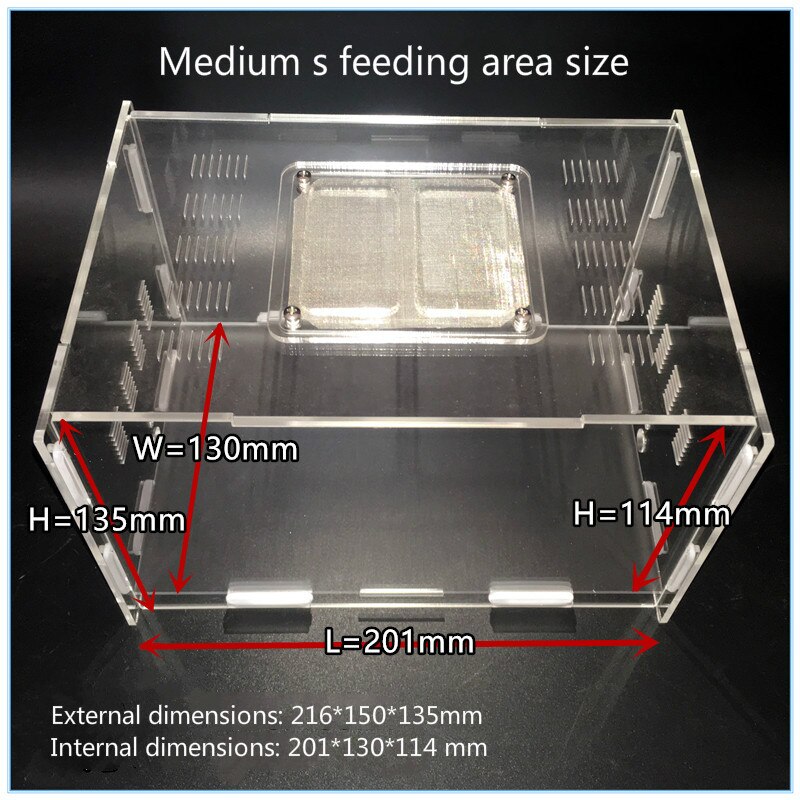 Acrylic feeding area small pet feeding box all kinds of ant nest expansion special medium feeding area box ants farm house