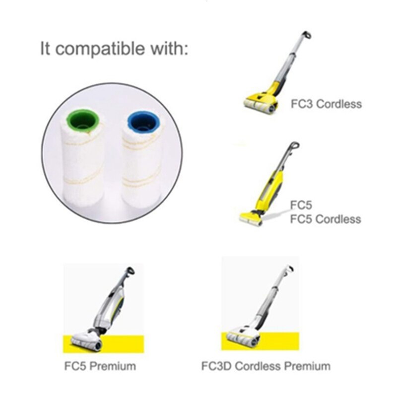 Jeu de rouleaux de rechange FC 3 FC 5 pour Karcher FC3 FC5, outil de nettoyage sans fil/Premium, 2.055 – 006.0, 2.055-007.0