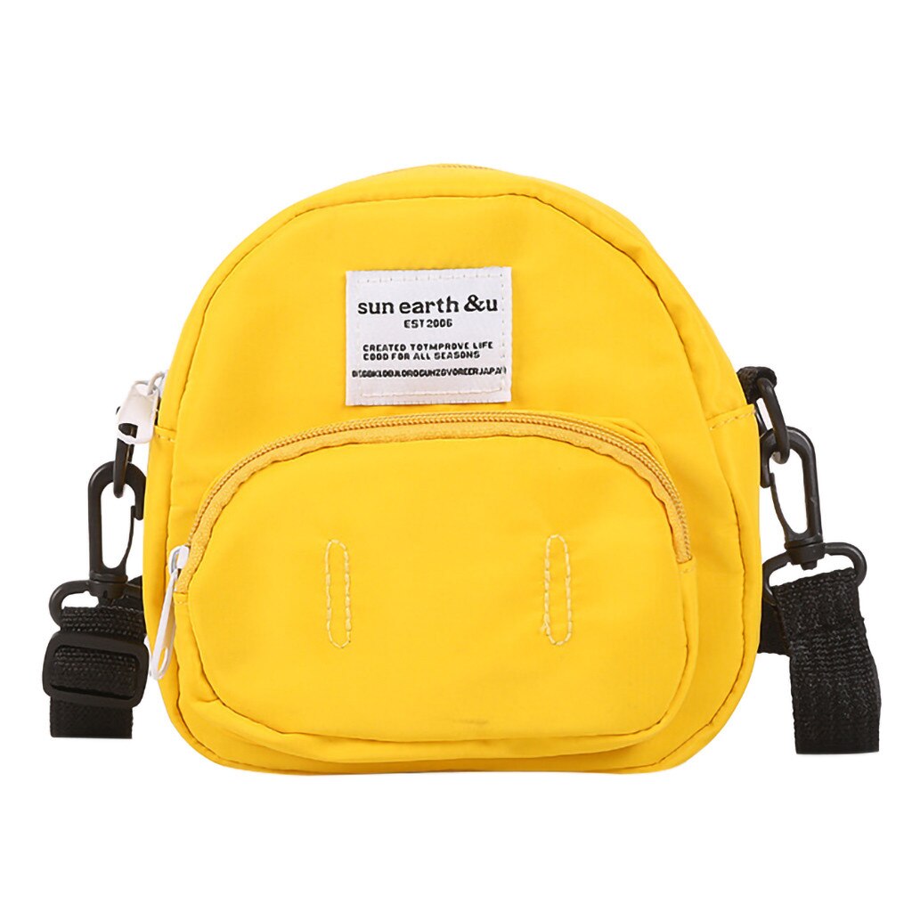 Outdoor Zipper Canvas Messenger Bag Sport Chest Bag Women letter solid Color hip hop bag teenager girls short travel Sac: yellow