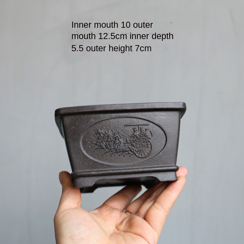 YiXing Purple Sand Flower Pot Bonsai Succulent Flower Pot Chinese-Style Home Flower Pot Desktop Decorative Flower Pot LC485: color17