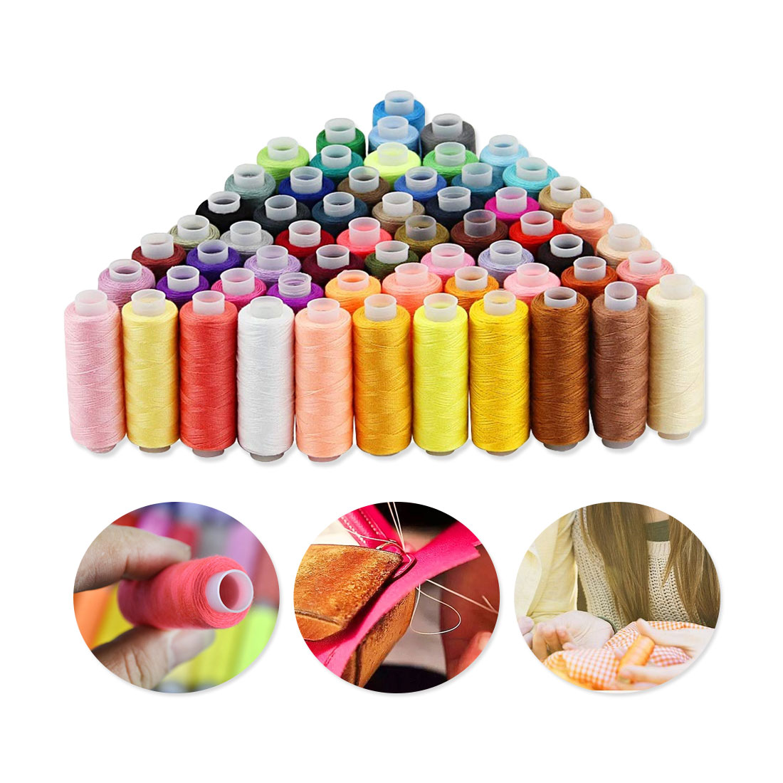 39PcsHigh-Streng Polyester Mixed Colors Yarn Sewing Thread Roll Machine Hand Embroidery 160 Yard Each Spool For Home Sewing Ki