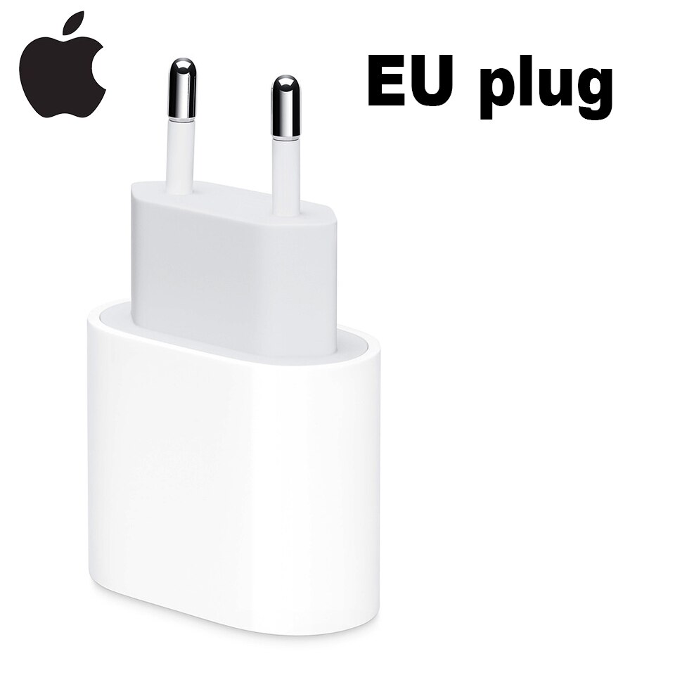 Original Apple 18W Power Adapter Ladegerät USB-C zu Blitz Kabel US EU Stecker Smart Telefon Schnelle Ladegerät für iPad iPhone 8/X/11 pro: Apple 18W charger EU