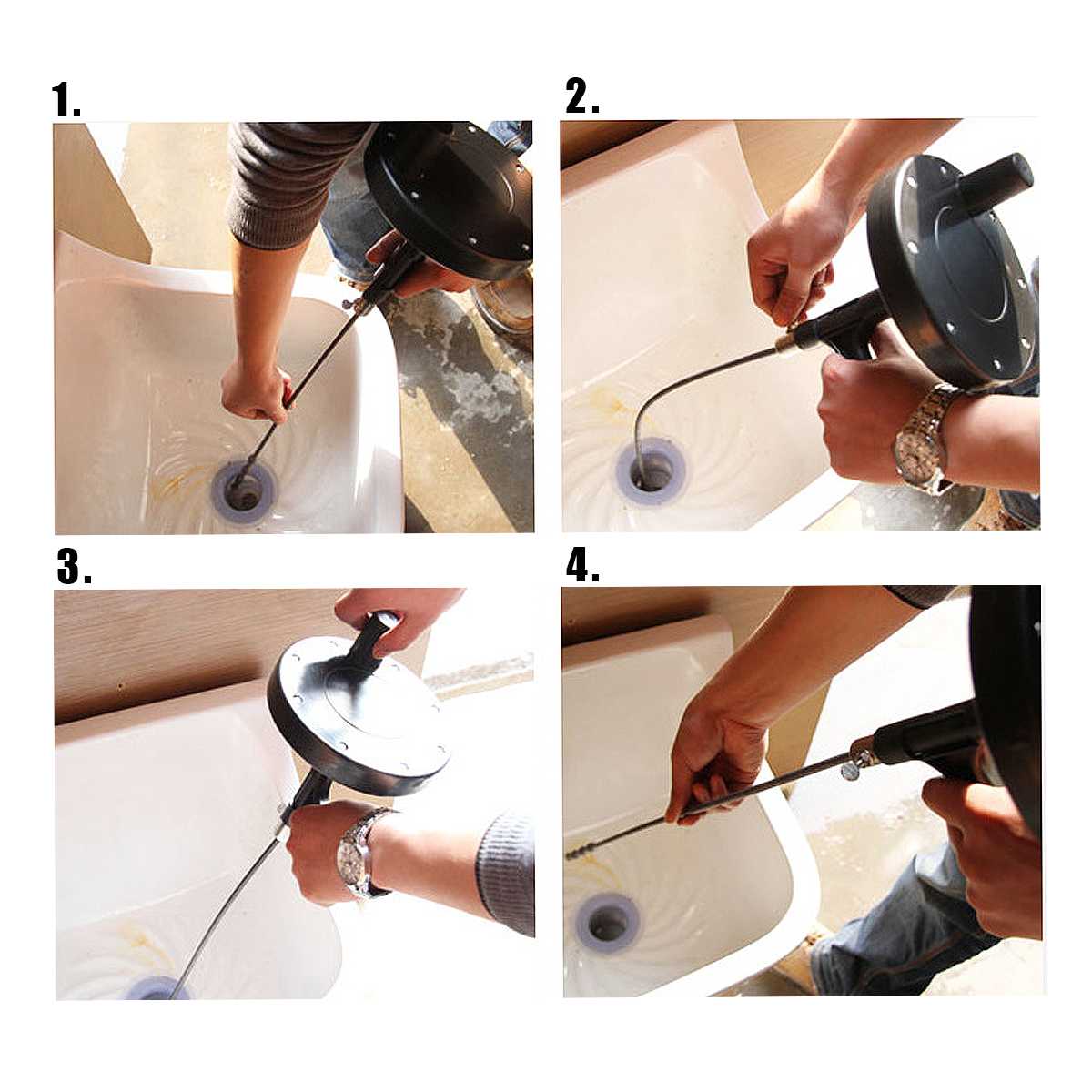 1Pcs 7M Wc Riool Klomp Lange Lijn Staal Lente Haak Keuken Badkamer Wastafel Pijp Drain Cleaner Pijplijn Haar reiniging Remover