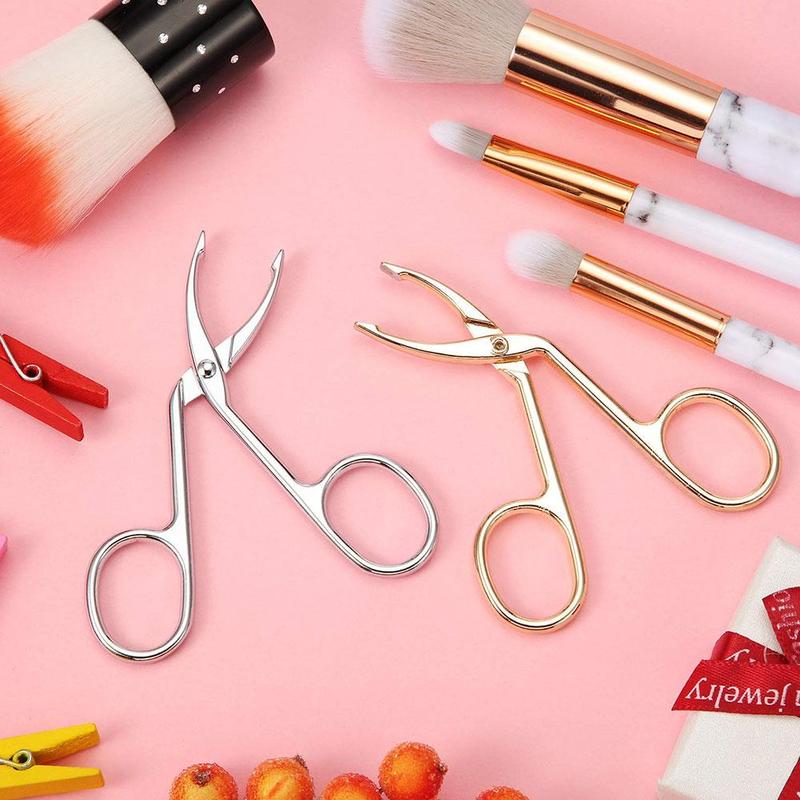 Rvs Professionele Elleboog Wenkbrauw Tang Clip Schaar Pincet Straight Puntige Wenkbrauw Epileren Makeup Beauty Tools